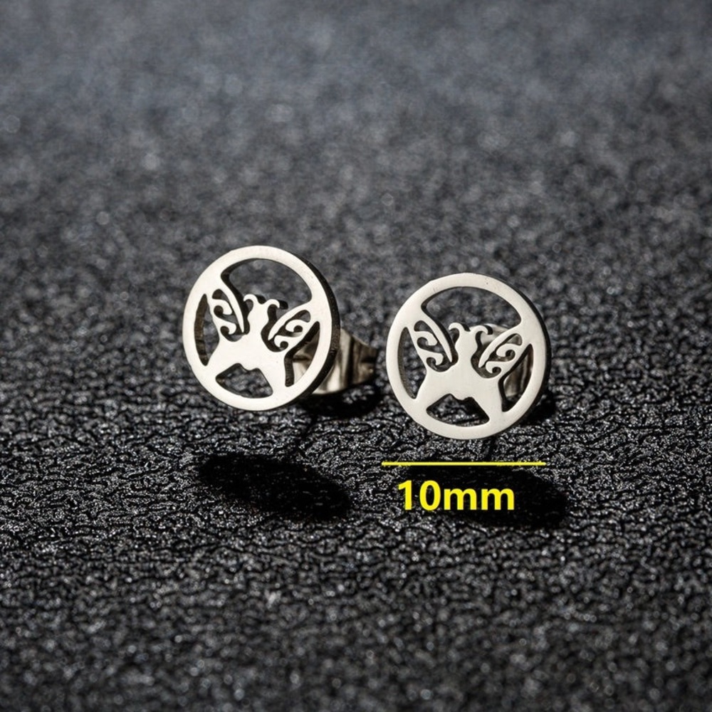 Sterling Silver Butterfly Round Cutout Earrings